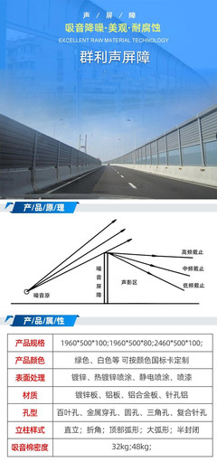 荊門頂部折角聲屏障 建筑施工降噪音圍擋 空調(diào)外機吸音板