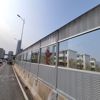高速公路聲屏障隔音施工屏鐵路消音小區馬路防噪音橋梁高架隔音板