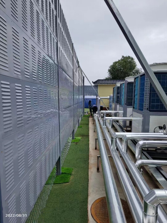 樓頂空調室外機降噪隔音網安裝金屬聲屏障百葉孔吸隔音板隔音墻-黃頁8